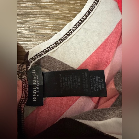 RARE Vintage Y2K Bisou Bisou Pink and Brown Patterned Maxi Dress Sz 6 EUC - Picture 3 of 6